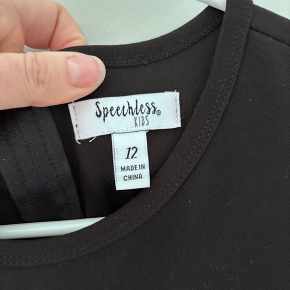 Speechless Black Dress with Sheer Floral Sleeves - Picture 3 of 4